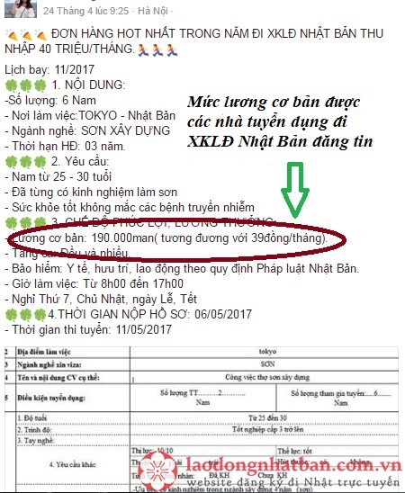 muc luong xuat khau lao dong nhat ban 2018